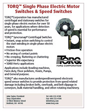 TORQ™ Single Phase electric Motor Switches & Speed Switches